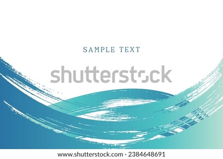 Japanese style background material drawn with a brush in the image of the sea and waves