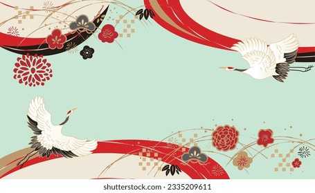 Japanese style background material illustration