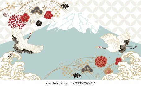 Japanese style background material illustration