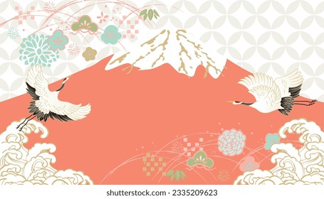 Japanese style background material illustration