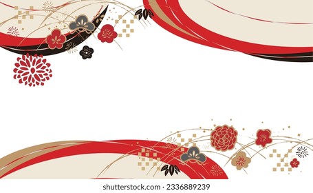 Japanese style background material illustration