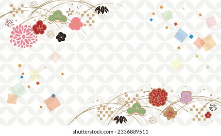 Japanese style background material illustration