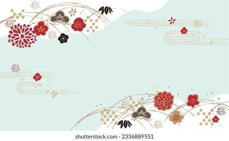 Japanese style background material illustration