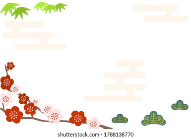Japanese style background: New Year's card material
