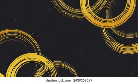 Fondo de estilo japonés pintado con un pincel, color dorado.