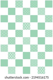  japanese style background with patterned checkers