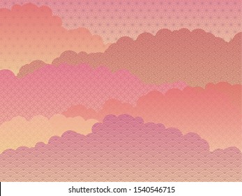 Japanese style background of sky and cloud