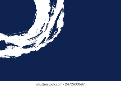 Japanese style background with a touch of white brush on indigo background.