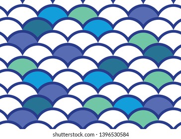 Japanese style background. Water curve texture. Wave elements. Vector pattern.