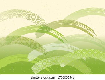 Style japonais avec une belle touche de brosse
Motif (vert)
