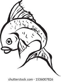 Japanese style brush picture "Red snapper"
