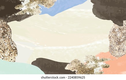Japanese style brush touch Mt. Fuji background illustration