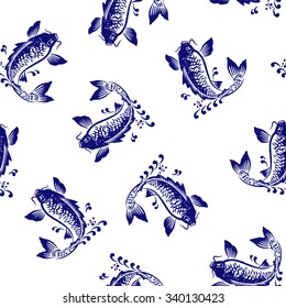 Japanese style carp pattern