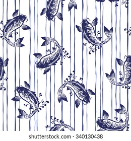 Japanese style carp pattern