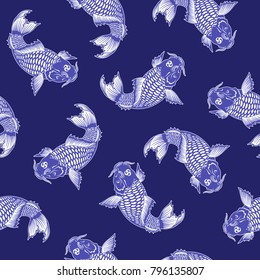 Japanese style carp pattern,
