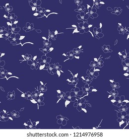 Japanese style cherry blossom pattern