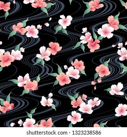 Japanese style cherry blossom pattern,