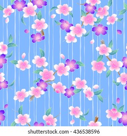 Japanese style cherry blossom pattern