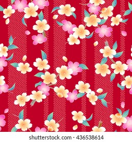 Japanese style cherry blossom pattern