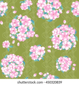 Japanese style cherry blossom pattern