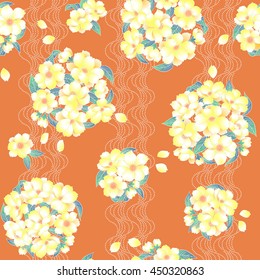 Japanese style cherry blossom pattern