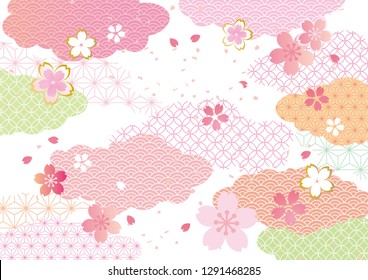 Japanese style of Japanese cherry blossoms