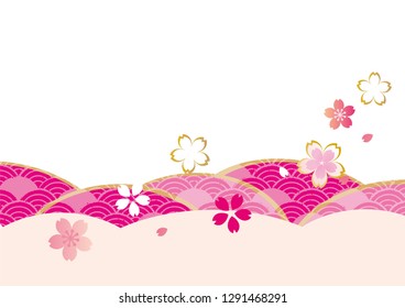 Japanese style of Japanese cherry blossoms