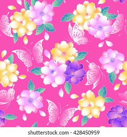 Japanese style cherry pattern