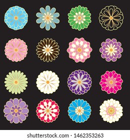Japanese style chrysanthemum. Vector background material.