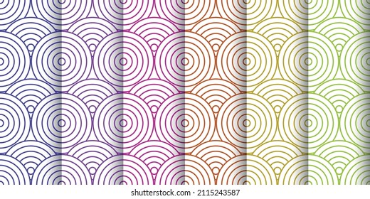 Japanese style circles seamless pattern. Endless repeated texture.