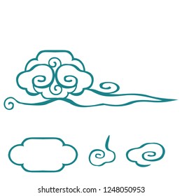 Japanese style cloud and details. Vector