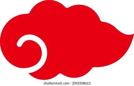 Ilustración vectorial aislada en la nube de estilo japonés.