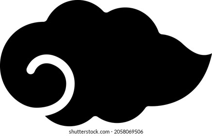 Japanese style cloud isolated vector illustration.
