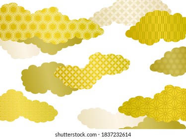 Japanese style cloud and pattern background material