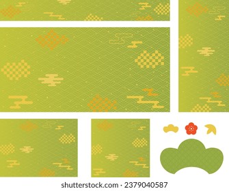 Japanese style cloud pattern background. New Year holidays material. Vector illustration.