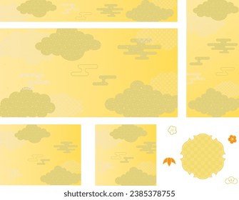 Japanese style cloud pattern background. New Year holidays material. Vector illustration.