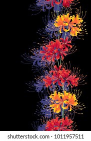 Japanese style cluster amaryllis pattern,
Design of a Japanese style cluster amaryllis,
It is used for a kimono
