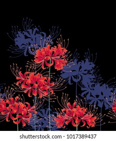 Japanese style cluster amaryllis pattern,
Design of a Japanese style cluster amaryllis,
It is used for a kimono
