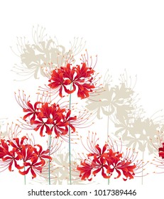 Japanese style cluster amaryllis pattern,
Design of a Japanese style cluster amaryllis,
It is used for a kimono
