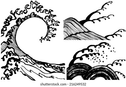 Japanese style waveÃ¢Â?Â?s corner.