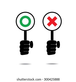Japanese style correct and incorrect symbols