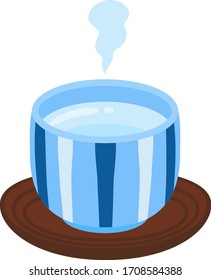Japanese style cup of hot water