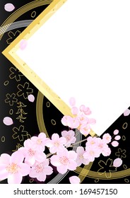 Japanese style of decorating branch of cherry tree 