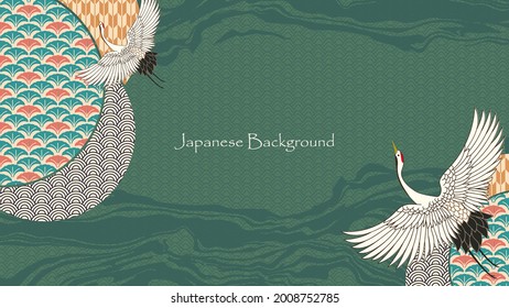 Fondo decorativo de estilo japonés con motivos