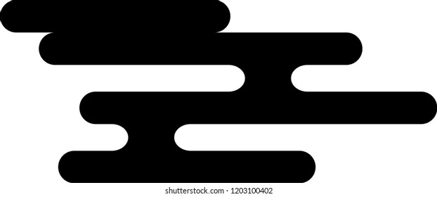 Japanese Style Deformed Cloud Silhouette Stock Vector (Royalty Free ...