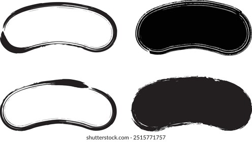 Japanese style deformed frame painted in sumi ink.