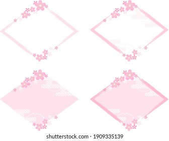 Japanese style diamond frame collection of cherry blossoms