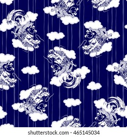 Japanese style dragon pattern