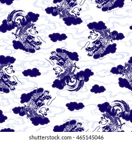Japanese style dragon pattern