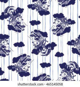 Japanese style dragon pattern